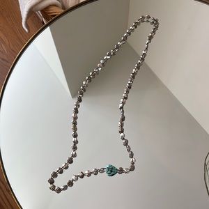 Lucky Brand Silver and Turquoise beaded necklace
